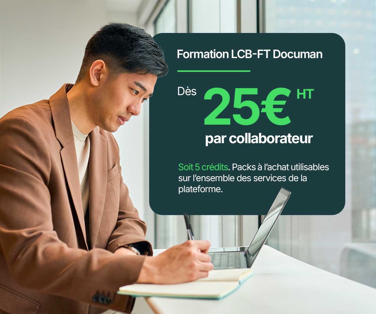 Tarif de la formation LCB-FT : 5 crédits par collaborateur