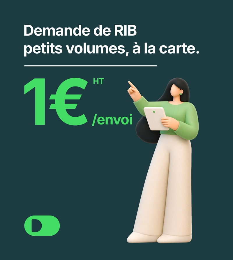 Demande de RIB petits volumes, à la carte — 1€ HT