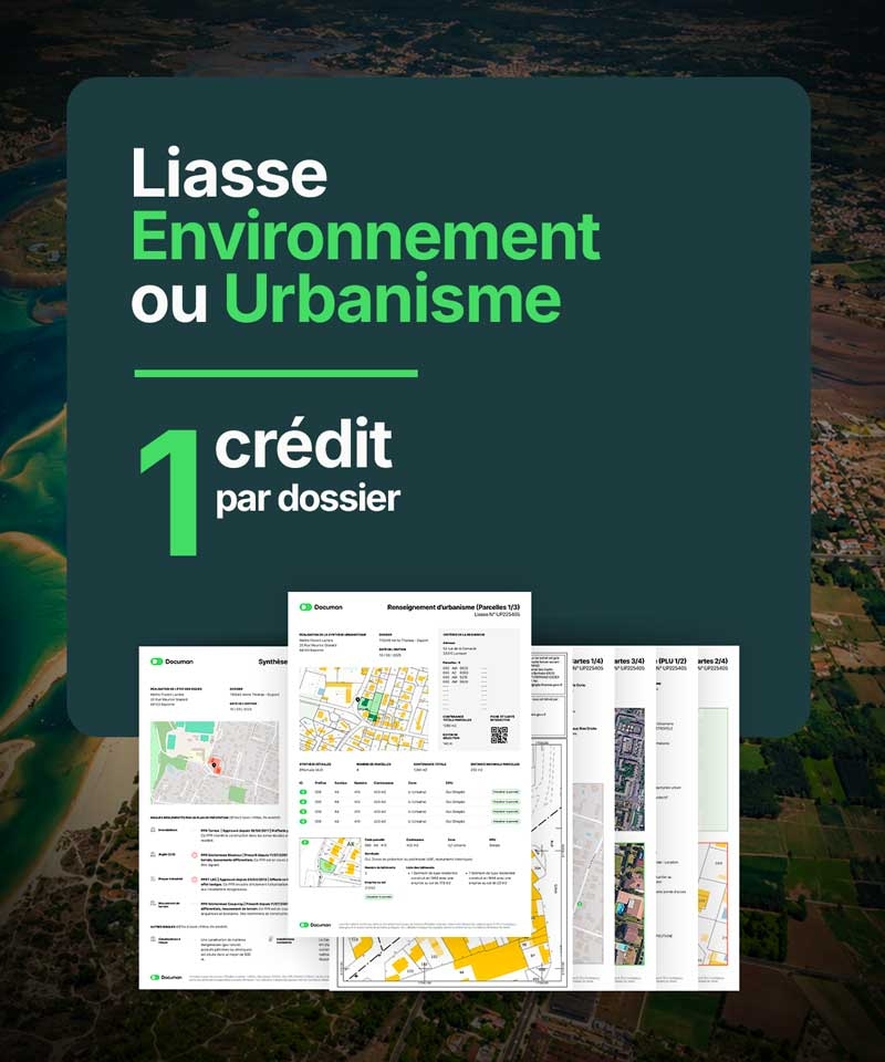 Liasse Environnement ou Urbanisme : 1 crédit par dossier