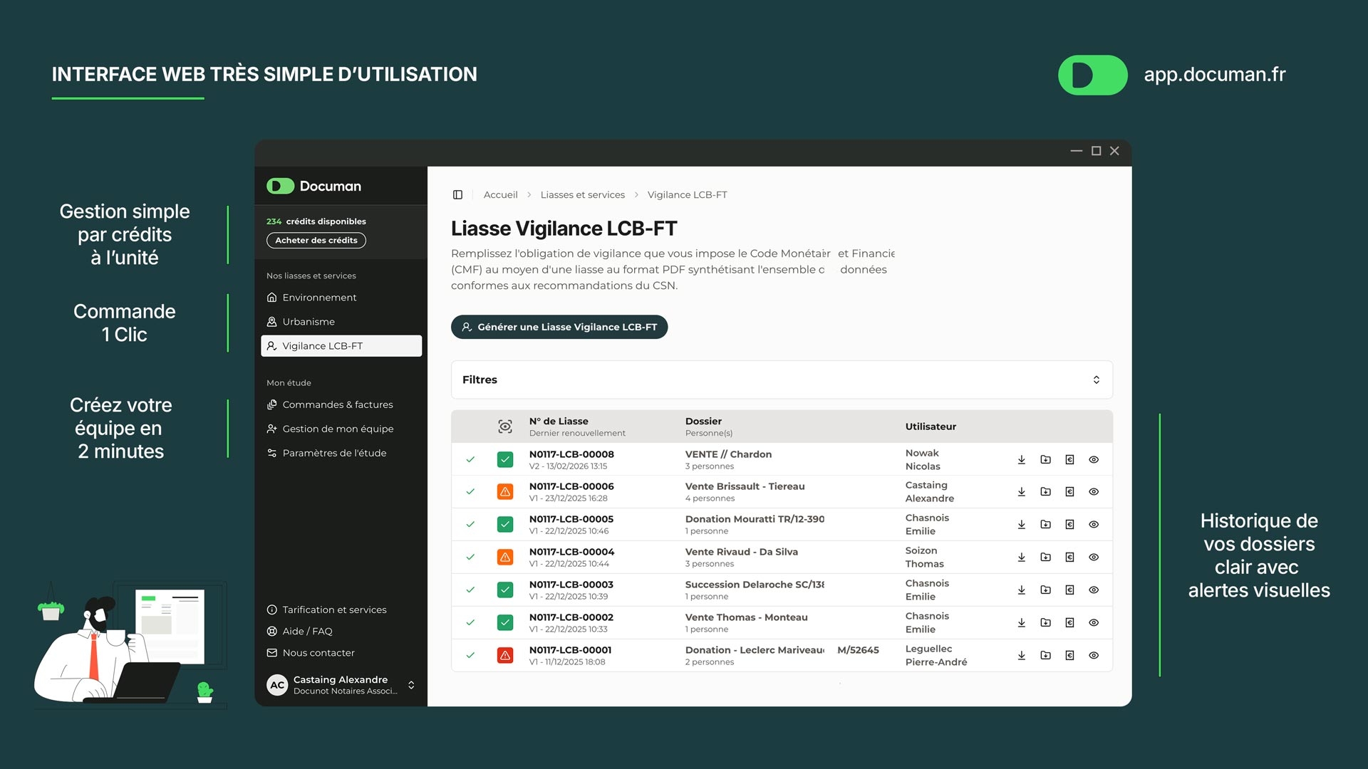 Interface Documan — Liasse Vigilance LCB-FT